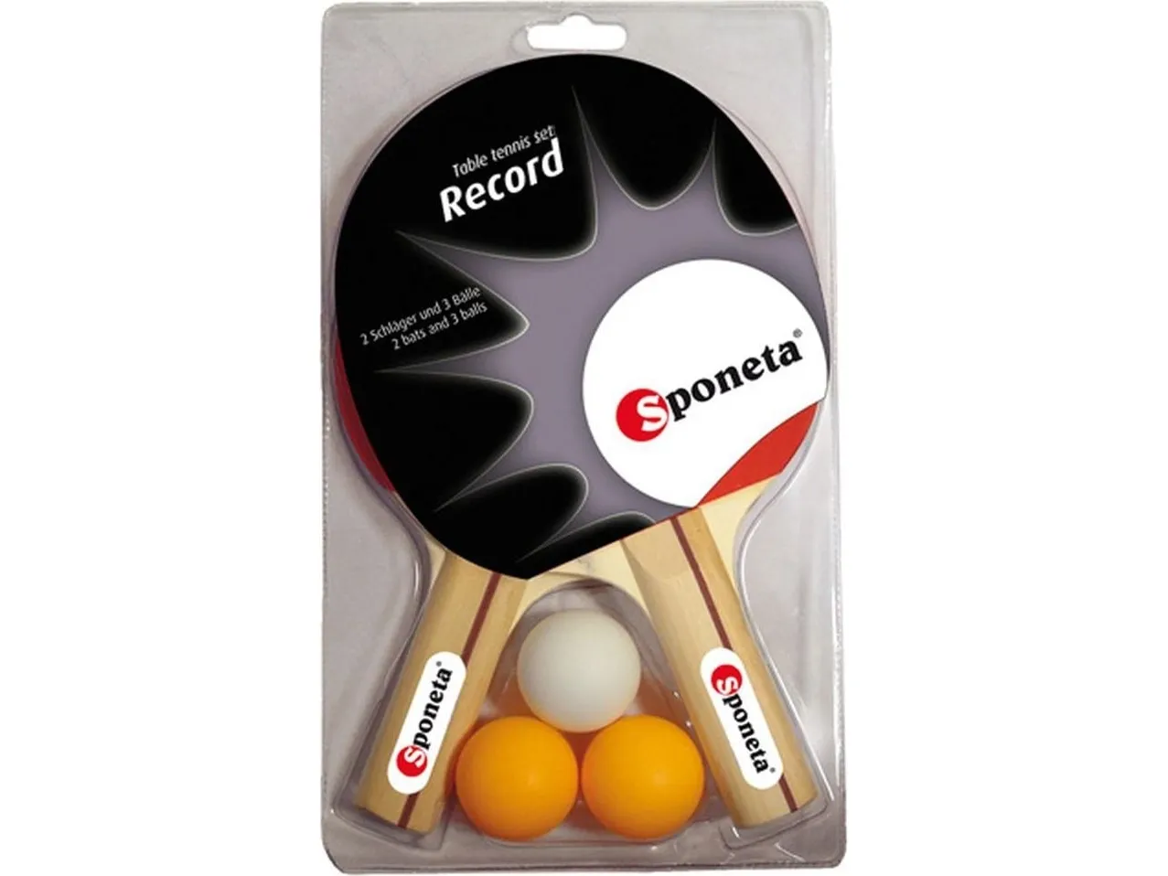 Victoria Sport sett med racketer til bordtennis + 3 baller Record