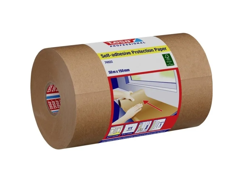 Tesa selvklebende beskyttelsespapir – 1 rull 50 m x 15 cm (74922-00000-00)
