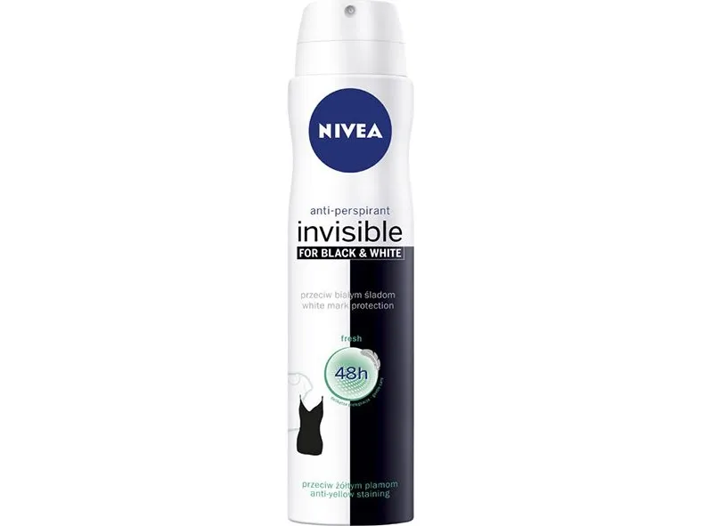Nivea Black & White Invisible Fresh Antiperspirant Strong And Reliable Protection Against Sweating Without Staining Clothes