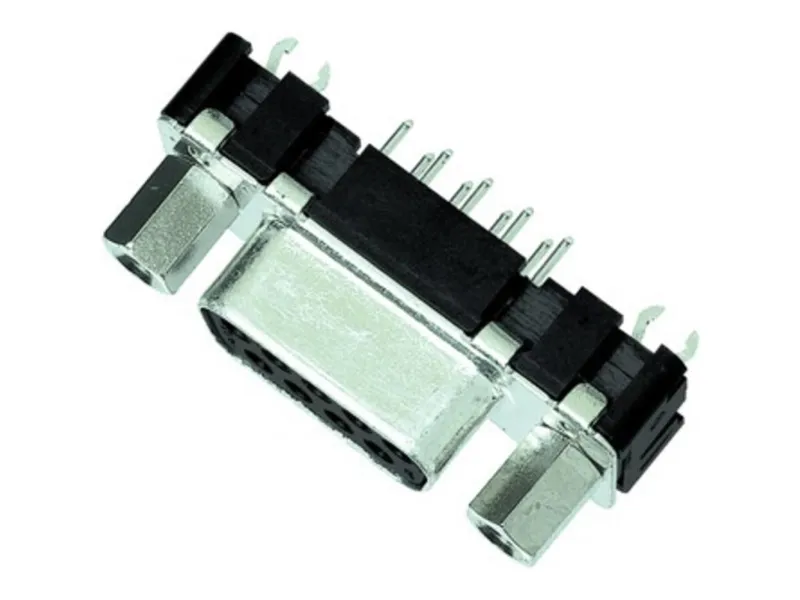 Harting 09 66 151 6511, D-Sub 9-pinners, Svart, Rustfritt stål, Stål, Termoplastisk harpiks, Kobberlegering, 10 mO, 1000 V