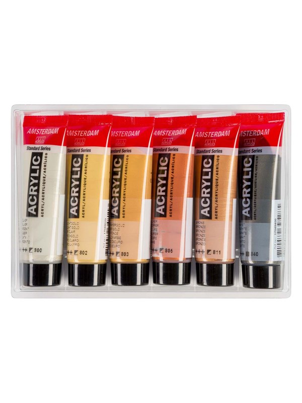 Bruynzeel Amsterdam Standard Series Acrylic Paint Metallic Set 20ml 6pcs.