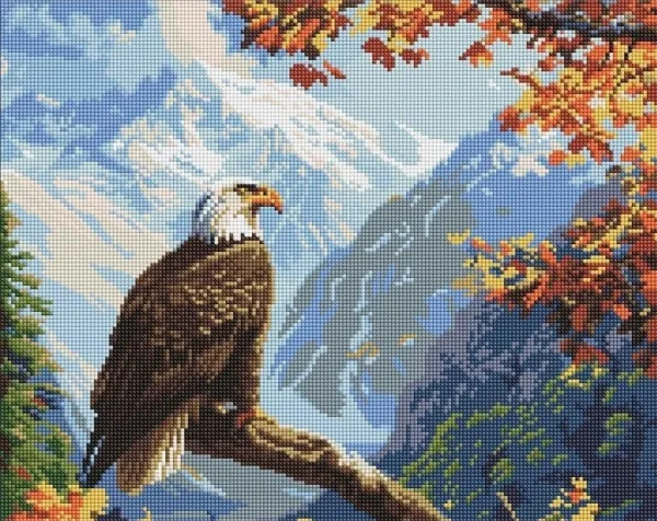 Ideyka diamantmosaikk - Vakten ved toppen 40x50 cm