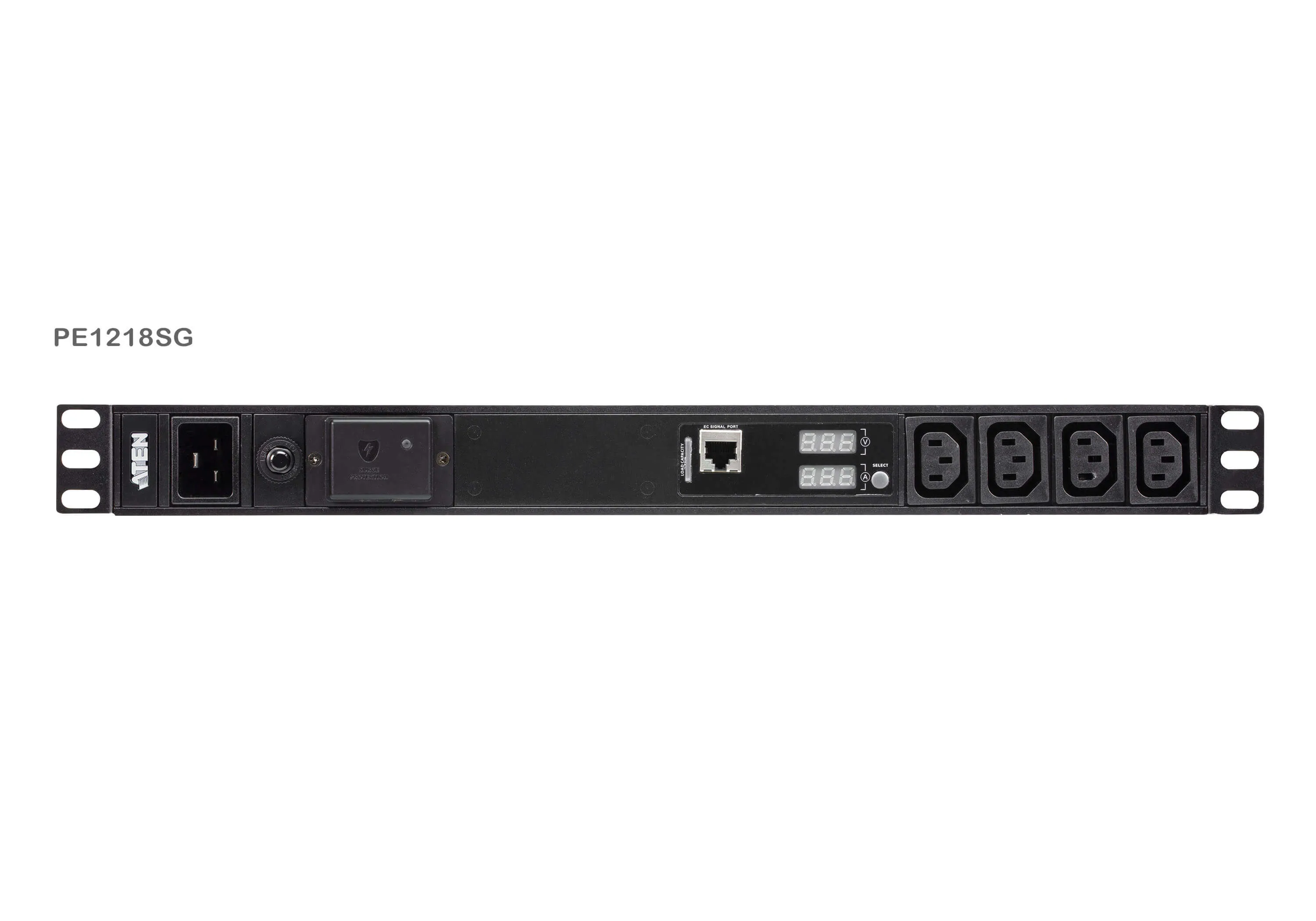 ATEN PE1218SG-AT-G, Grunnleggende, Målte, 1U, Sort, LCD, 18 AC-utganger, C13 kopling