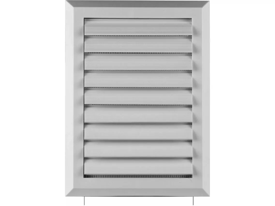 AWENTA ventilasjonsgitter hvit med spjeld, netting og avstandsstykke 130 x 192 mm (T41)