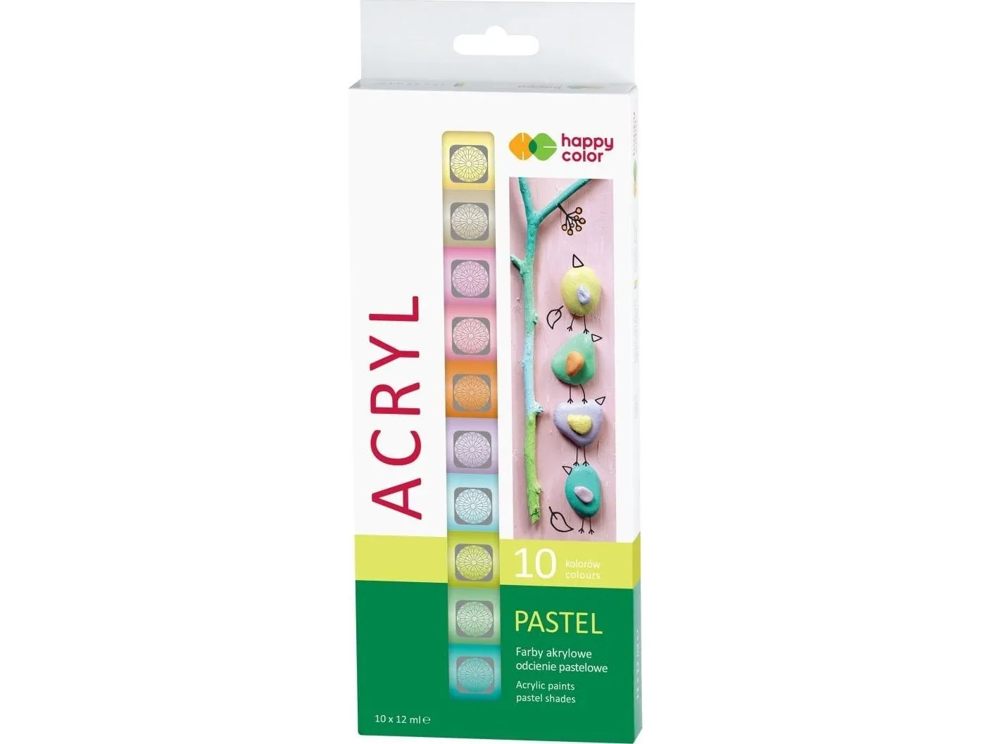 Akrylmaling 10 farger x 12 ml pastell