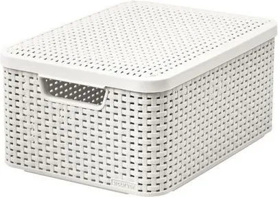 Curver kurv/boks med lokk RATTAN Style M krem (46818)