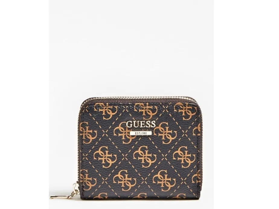Guess Kamryn lommebok SLG Small Zip brun for kvinner