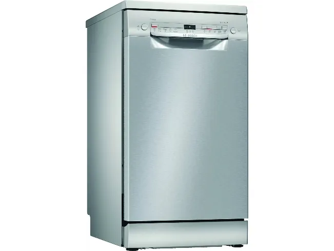 Bosch SPS2IKI04E, Frittstående, Slimline (45 cm), Rustfritt stål, Rustfritt stål, Knapper, Kurv