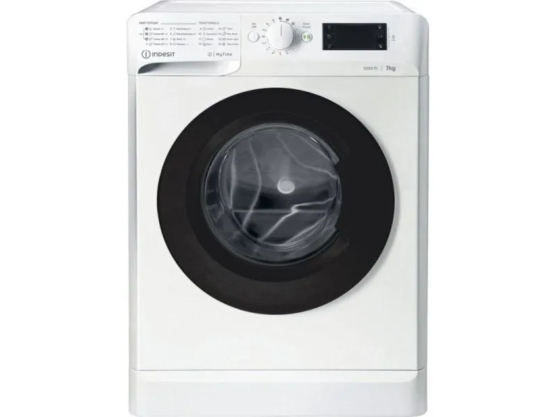 INDESIT MTWE 71252 WK EE vaskemaskin | energiklasse E | front | kapasitet 7 kg | 1200 RPM | dybde 54 cm | bredde 59,5 cm | display Big Digit | hvit
