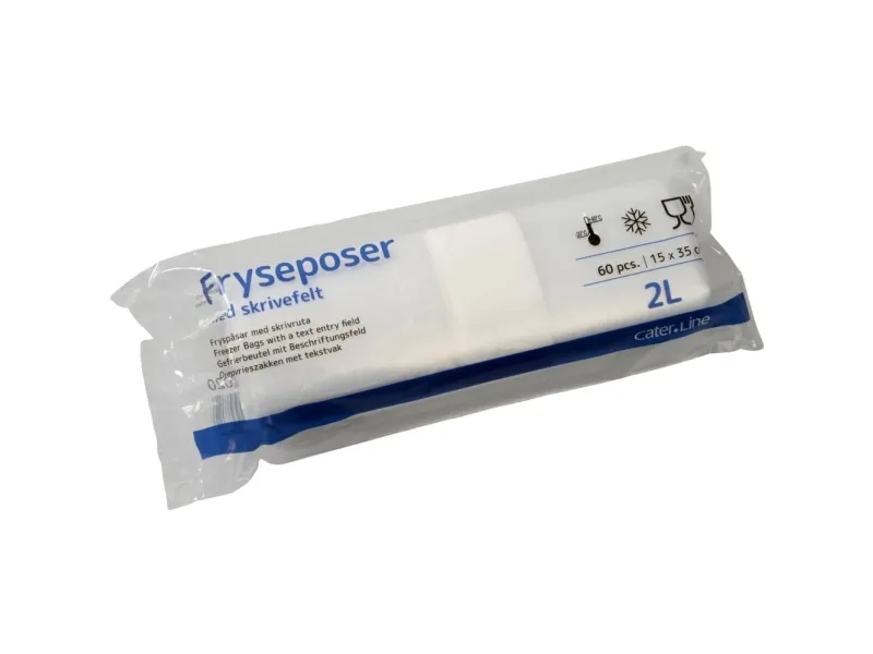 Frysepose, ABENA Cater-Line, 2 l, klar, LDPE/LLDPE/jomfruelig, 15x35 cm - (15 ruller x 60 stk.)