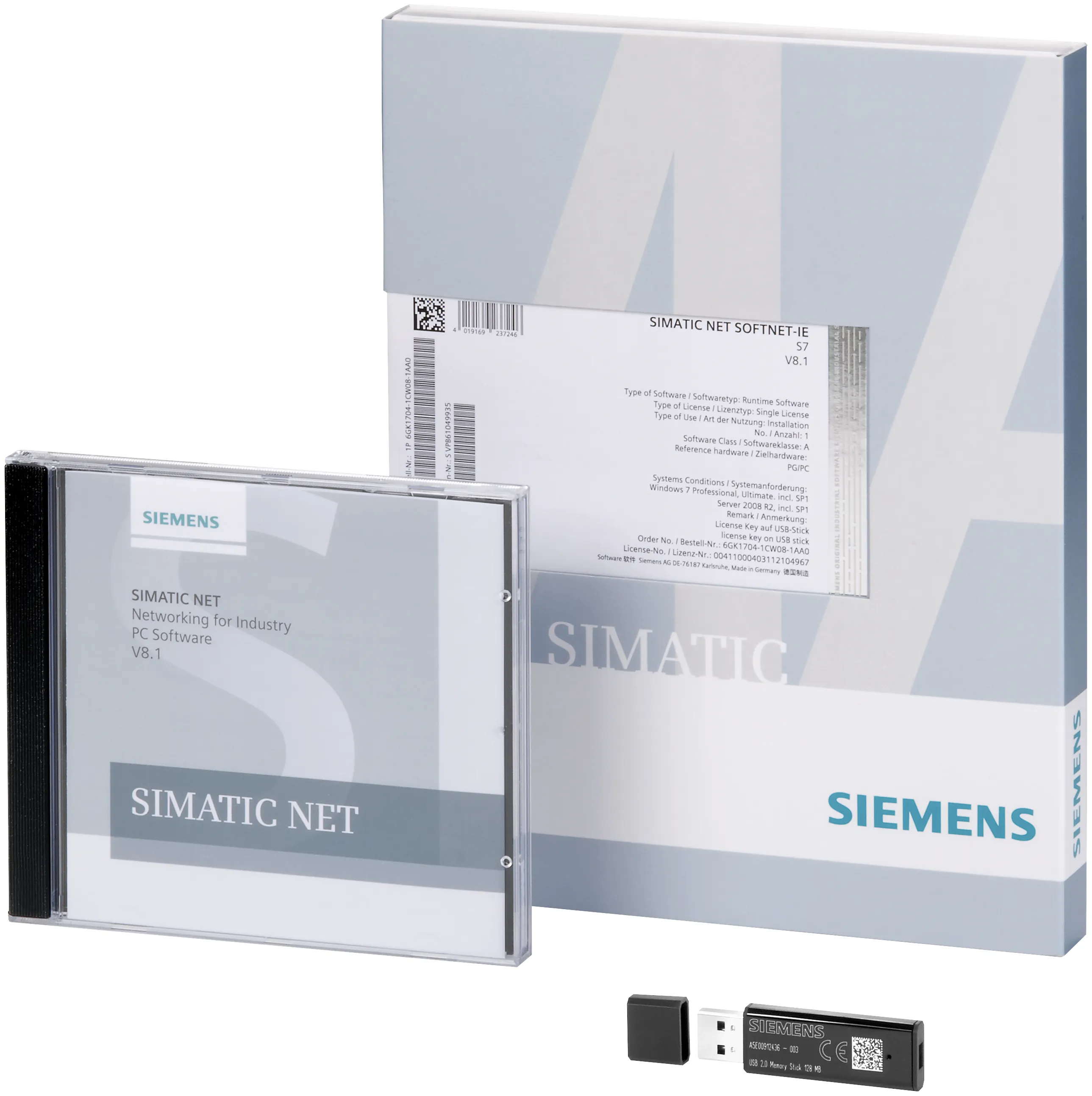 Siemens 6GK17041CW003AE1 6GK1704-1CW00-3AE1 Software, 189 mm, 240 mm, 25 mm, 521 g, 1 stykker