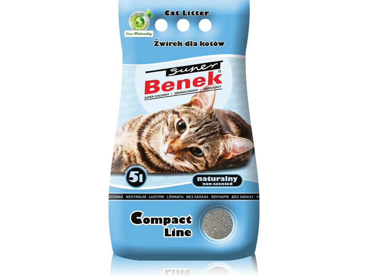 Certech Super Benek Compact Natural - Klumpende kattegrus 5 l