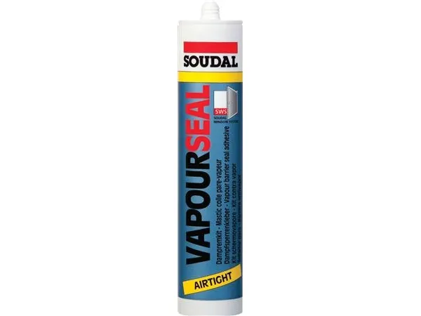 SOUDAL Vapourseal er en klar til brug plastoelastisk 1-komponent forseglingslim/folieklæber 310ml patron