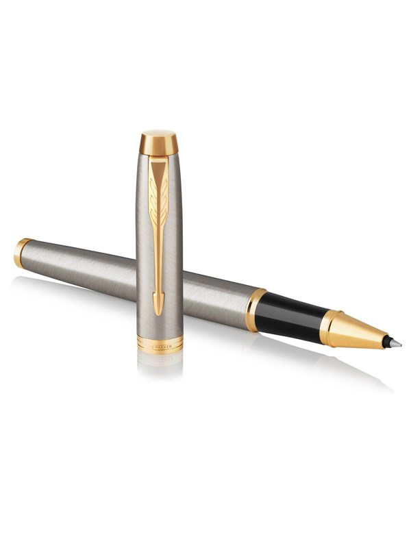 Parker IM Rollerball Pen | Brushed Metal | Fine Point Black Ink | Gift Box