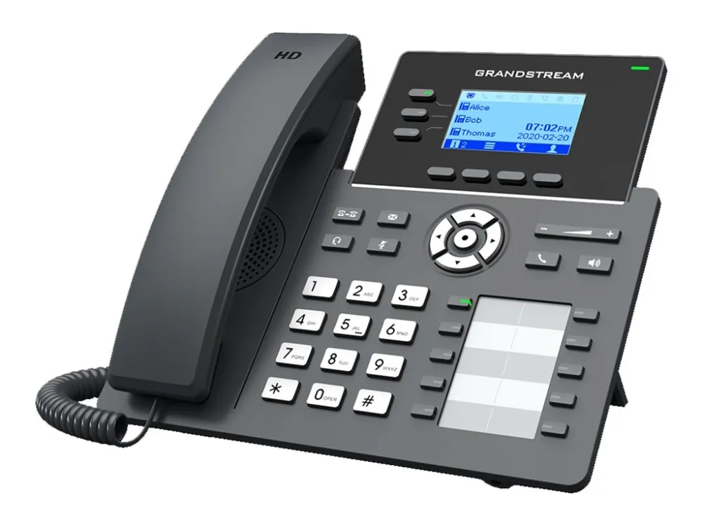 Grandstream GRP2604P - VoIP-telefon - 5-veis anropskapasitet - SIP, RTCP, RTP, SRTP, RTCP-XR - 3 linjer
