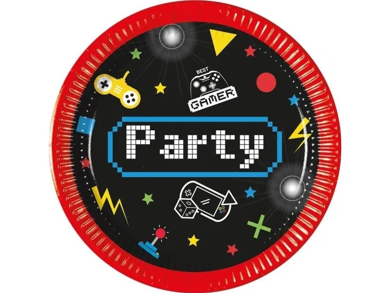 PROCOS Papirtallerkener 20cm 8 stk Gaming Party