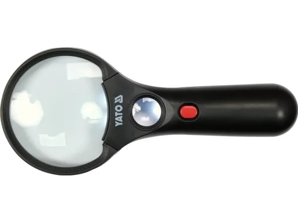 YATO lupe med to linser 3x/45x LED-lys