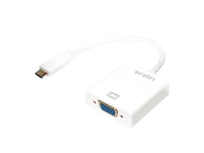 LogiLink UA0237A, 0,14 m, USB Type-C, VGA (D-Sub), Hankjønn, Hunkjønn, 1080p