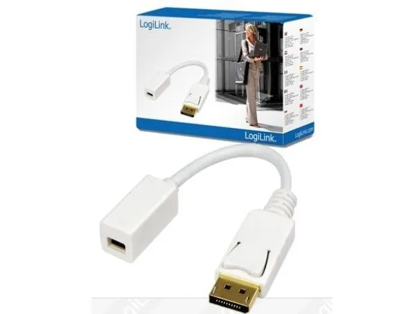 LogiLink Adapter DisplayPort / Mini DisplayPort, DisplayPort, Mini DisplayPort, Hankjønn, Hunkjønn, Hvit