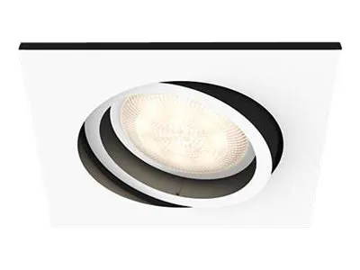 Philips Connected Milliskin - Utspart lampe - LED-lyspære - GU10 - 5.5 W (ekvivalent 25 W) - klasse A - kjølilg hvitt lys - hvit