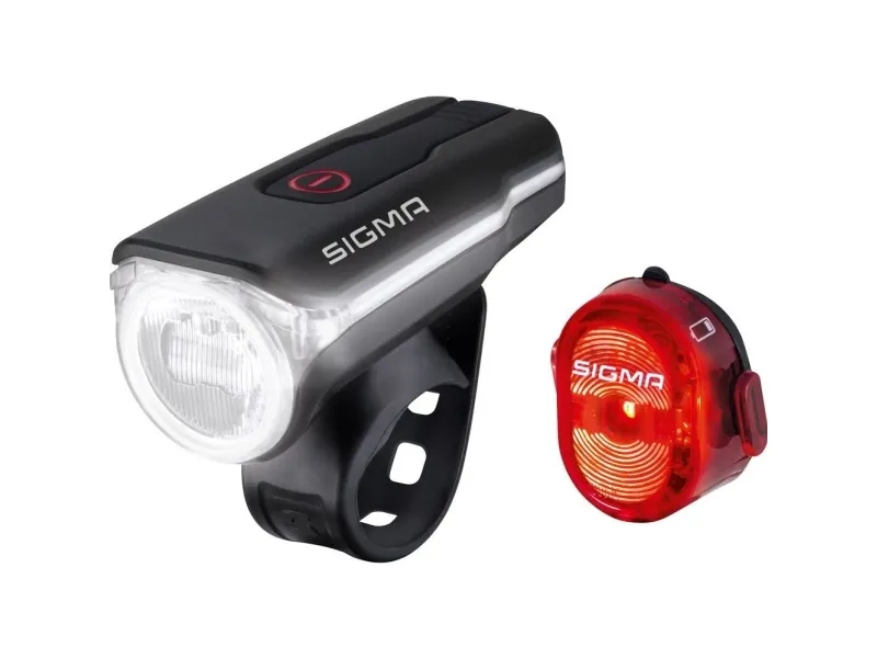 Sigma sykkellykt AURA 60 / Nugget Set LED batteridrevet sort (17750)