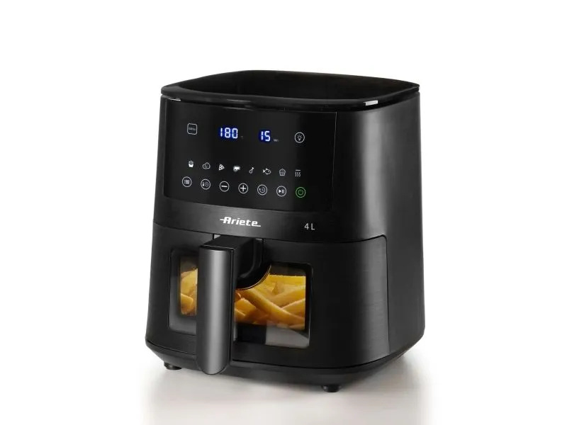Ariete 4633/00, Varmluftsfrityr, 4 l, 1,5 kg, 200 °C, Single/enkelt, Svart