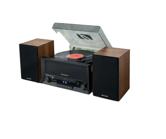 Muse MT-120 MB, hjemmelyd midi system, instruksjoner, svart, gjennomsiktig, tre, 33,45,78 rpm, 45 rpm, FM