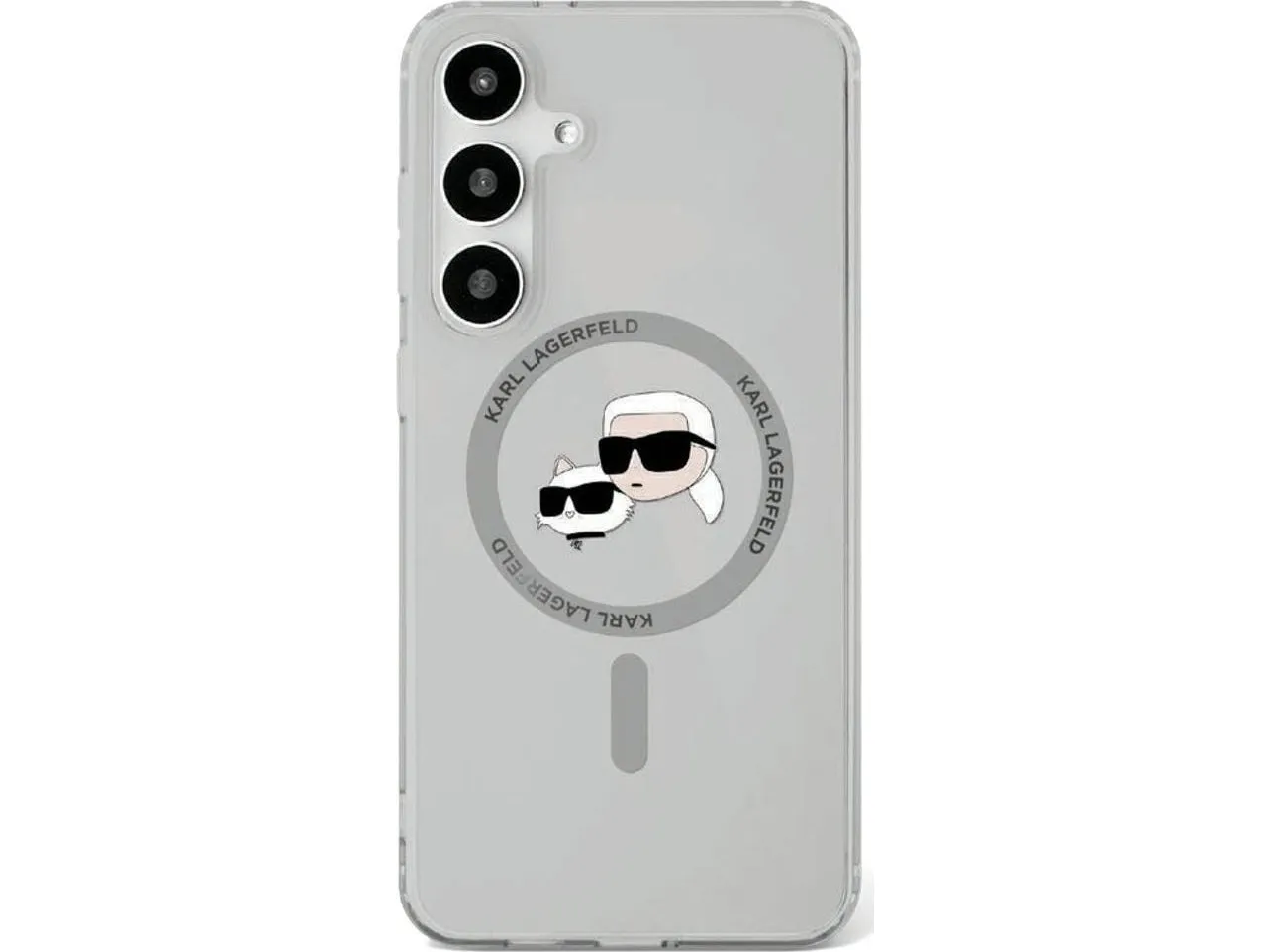 Veske Karl Lagerfeld Button Karl & Choupette Hoder trykt logo MagSafe Samsung Galaxy S25 Plus svart