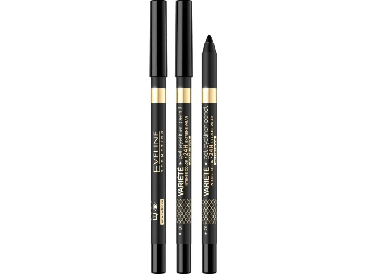 Eveline vannfast øyeblyant 01 Black 9 g