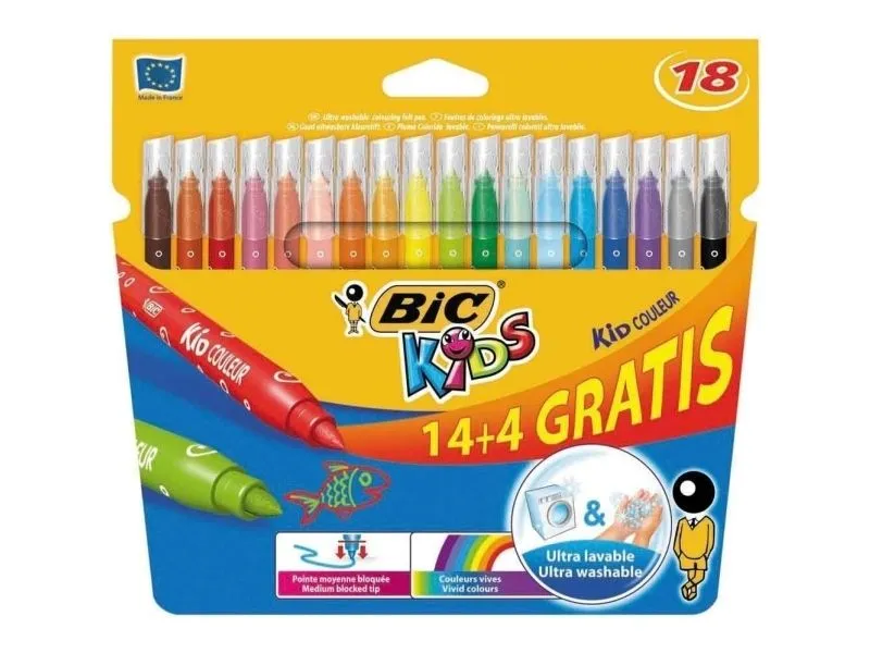 BIC Kid Couleur 14+4, Medium, Projektil spiss, 2,8 mm, Flerfarget, Rund, Frankrike