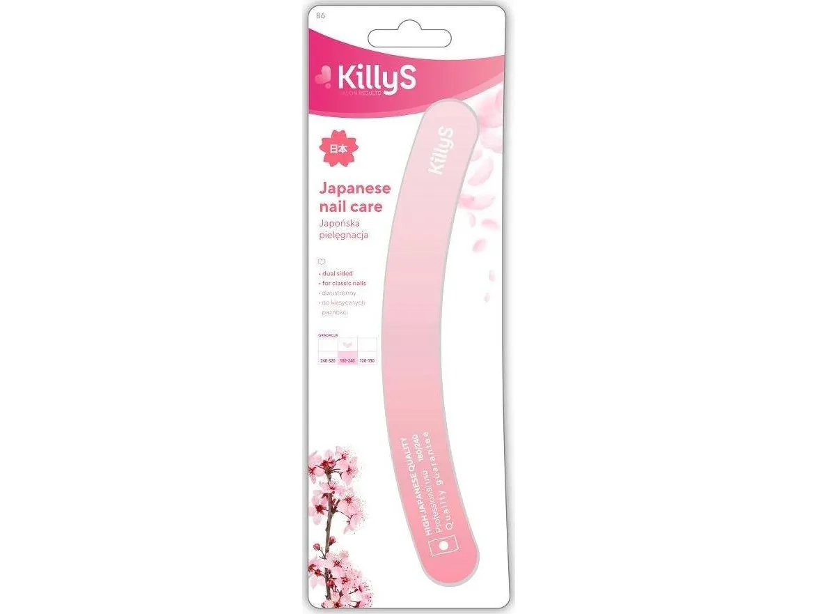 Killys Japanese Nail Care Banana Nail File 180/240 Pink