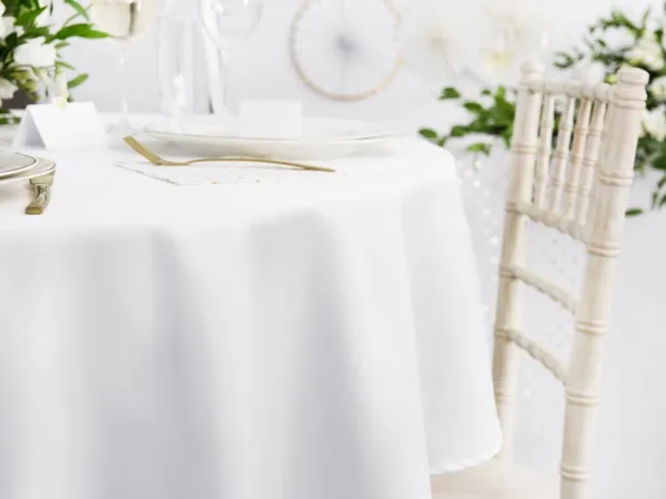 PartyDeco OBRO2-KARTON, Rund, Hvit, Stoff, Bordduk, Innendørs, Bryllup