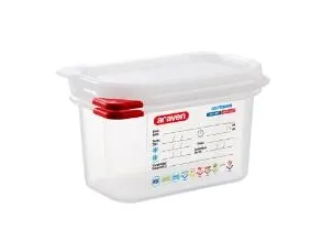 Beholder Araven lufttett L17,6xB10,8xH10cm 1/9GN 1 liter polypropylenlokk klart,