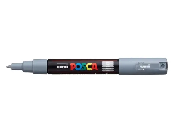 POSCA PC-1M, Grå, Svart, Grå, 1 farge, Ekstra fin, Prosjektilspiss, Rund