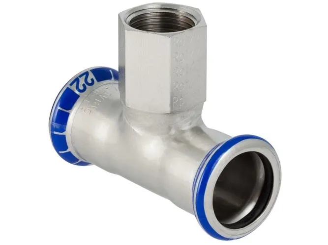 GEBERIT Tee rustfri 76,1-2-76 mm med muffe på grenen mapress
