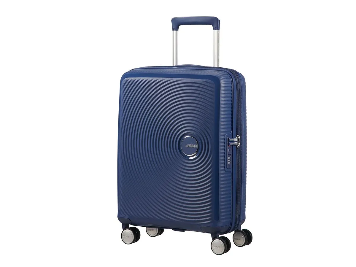 American Tourister Spinner Expandable, Koffert, Hard overflate, Marineblå, Midnight Navy, 4 hjul, Spinnehjul