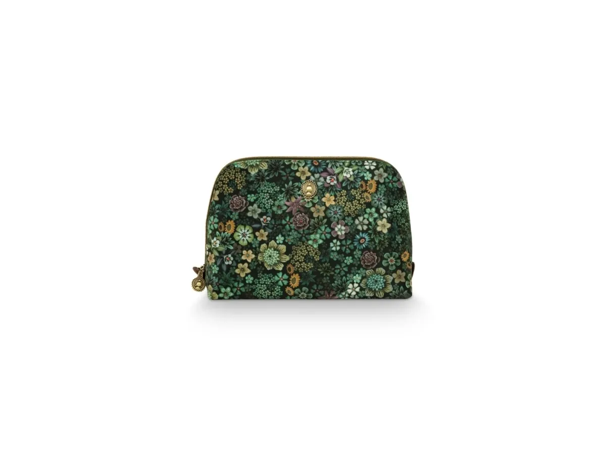 PIP Studio Coby Cosmetic Bag Triangle Medium Tutti i Fiori Green 24/17x16.5x8cm