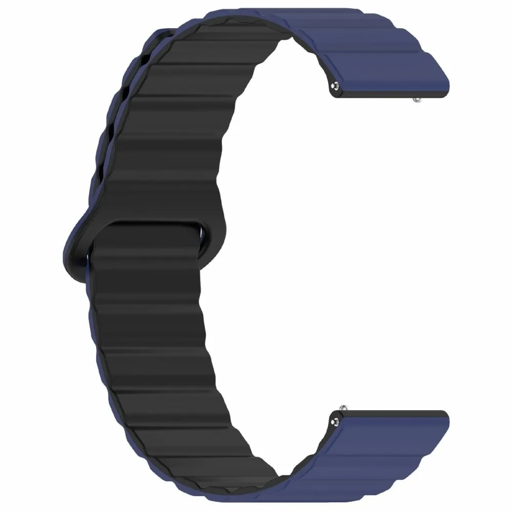 Garmin Venu 3 Silikonklokkebånd magnetisk 22 mm universal utskiftningsrem - Mørkeblå + Svart