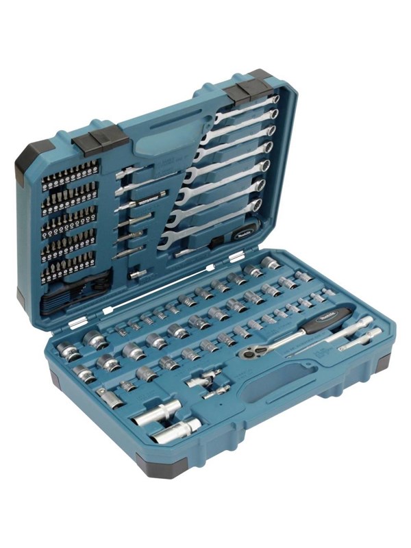 Makita E-06616 120 Piece Socket and Spanner Maintenance Tool Set