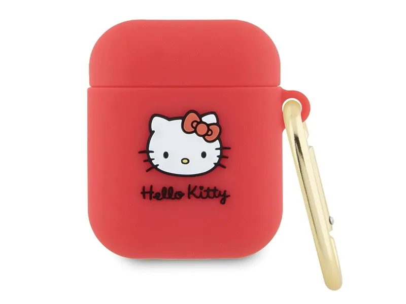 Hello Kitty silikon 3D Kitty-hodedeksel til AirPods 1/2 – fuchsia