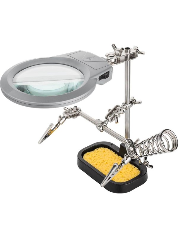 Fixpoint Third hand' soldering support with magnifier and h