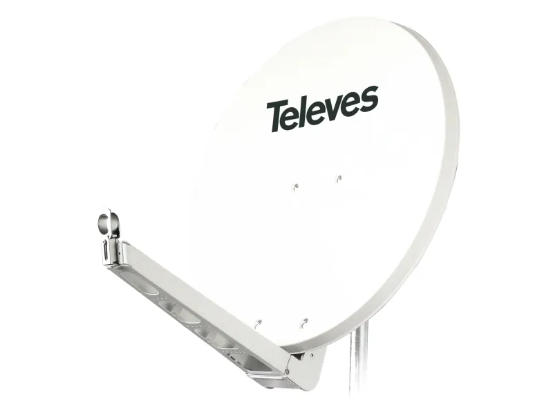 Televes S85QSD-W, 10,7 - 12,75 GHz, 39,5 dBi, Grå, Hvit, Aluminium, 85 cm, 850 mm