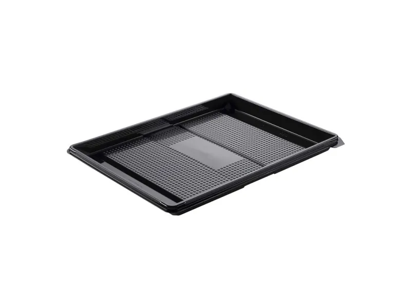 Plastbakke, Plus Pack Zen, Rektangulær 320x250x20mm PET, sort, karton a 120 stk Fødevaregodkendt