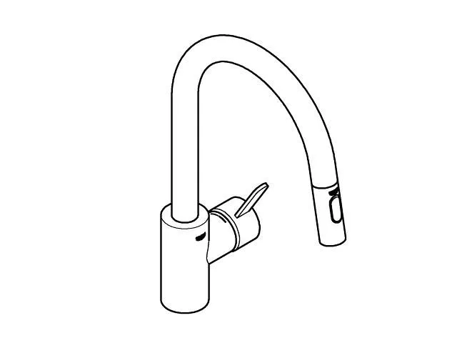 Grohe Eurosmart Cosmopolitan, Etgrebskøkkenbatteri, højt udløb