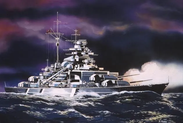 Revell Bismarck, Naval ship model, Monteringssett, 1:1200, Bismarck, Plast, Før viderekommende