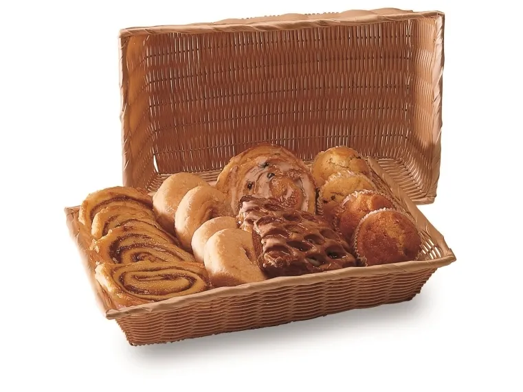 Brødkurv 41x28x8 cm Plastflet Lysbrun,stk