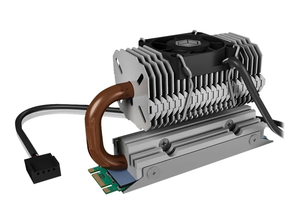ICY BOX IB-M2HSF-705 - Fast tilstands-stasjonskjøler - M.2 Card - DC 12 V - sølv