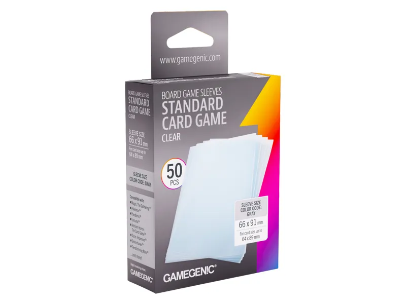 Gamegenic bordspill-beskyttelser Standard (66x91 mm) Clear 50 stk