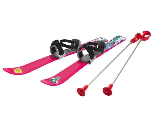 Ski til Børn 70 cm med skistave, Pink