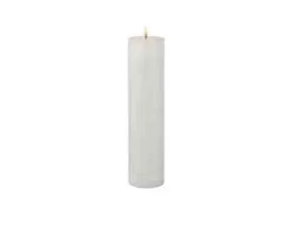 Sirius Sille Genopladelig Bloklys Hvid - Ø 7,5 cm - H 30 cm